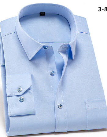 长袖衬衫孔雀蓝商务职业工装衬衣男西装寸杉工作服弹力棉 浅蓝色 41