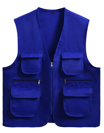 工装多口袋马甲背心定制摄影师导演记者钓鱼多兜工作服马甲印logo 彩