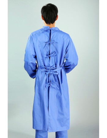 手术衣男女全棉长袖医生服白大褂手术室洗手衣隔离衣手术服 蓝色男反