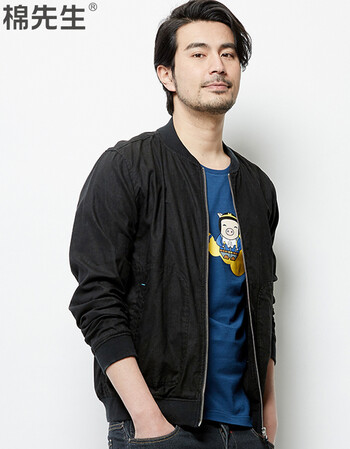棉先生16年春装新款棉麻夹克 棒球服夹克男 青年外套男士休闲外套
