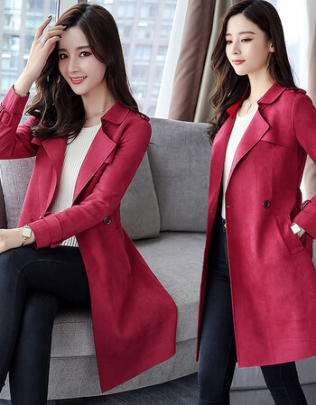 早秋2018新款初秋卡其色中长款小个子长袖风衣女三十岁到四十岁气质女