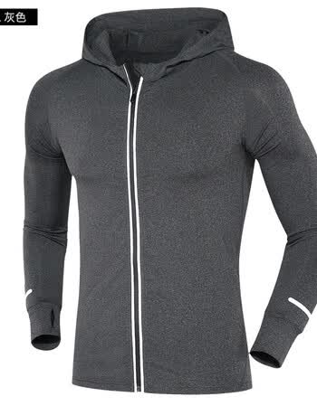 运动紧身衣服长袖速干冬天跑步上衣秋冬季健身外套夜跑服装 9801灰色