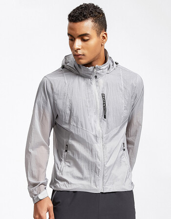 男士防晒衣纯色超薄防紫外线透气潮流个性户外休闲加大弹力防晒服