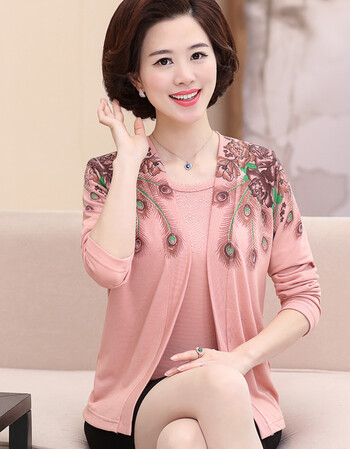 俞兆林中年女秋装外套40-50岁上衣两件套装高贵妈妈针织开衫中老年