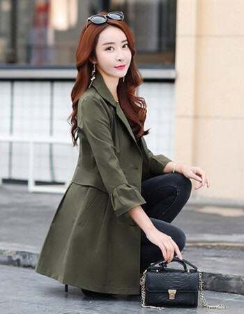 2018新款港味女式工装pphome外套小款大衣女士秋天外套衣服中长款新款