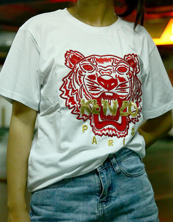 虎扑高田贤三男女纯棉经典虎头刺绣短袖上衣kenzot恤情侣款 ys999 xxl