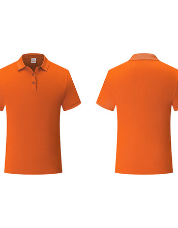 polo衫定制活动文化衫广告衫工衣印字logo短袖翻领工作服diyt恤 橙色