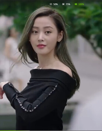 爱情进化论张天爱艾若曼明星同款荷叶边上衣黑色一字领衬衫女 白色 l