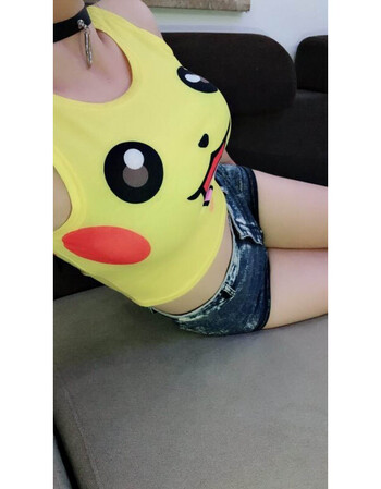 皮卡丘t恤短款3d显胸大 女主播上镜直播衣服 吊带背心打底 潮女装