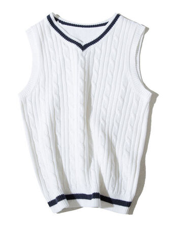 儿童针织毛线背心春季棉质宝宝毛衣马甲 白色 150cm(150码(适合身高