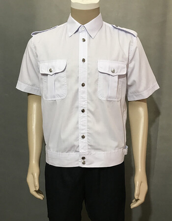 服夏装短袖套装男物业酒店安保工作服白色保安半袖制服 白色短袖上衣