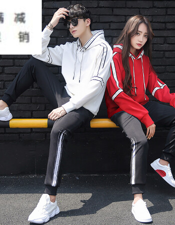 新品卫衣男学生韩版宽松 2018秋季情侣套装 连帽休闲卫衣qlz潮流男女
