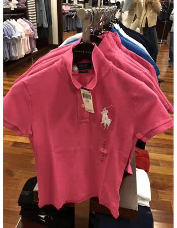 polo ralph lauren拉夫劳伦rl女纯色夏大马小马标短袖polo衫t恤 桃红