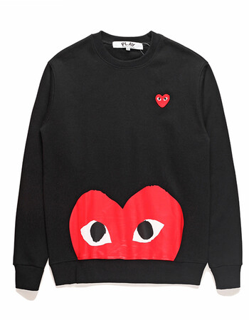 日系潮牌 川久保玲cdg play 秋冬款 后背大黑心 情侣卫衣外套长袖