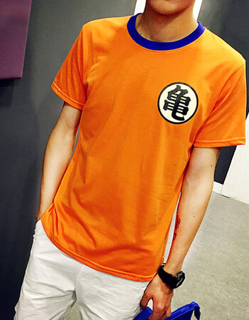 凌薇娜依2016夏季新款日本原宿男士动漫七龙珠悟空圆领青少年撞色短袖