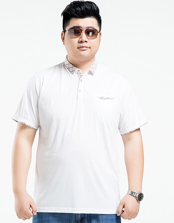 澜驰大码男士夏装休闲短袖t恤胖子加肥加大码男装肥佬宽松纯色t恤