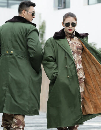 【精冬京选】防寒男女加厚冬季特种兵军大衣长款黄迷彩作训大衣劳保棉