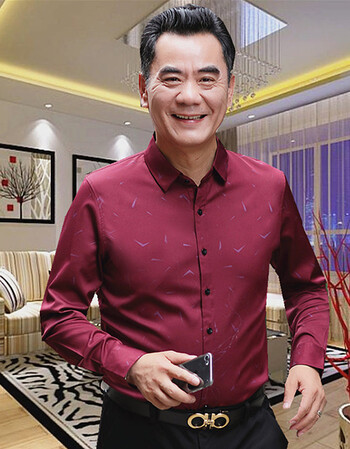 婚礼爸爸装秋装婚宴礼服中年结婚宴会新娘岳父衬衣父亲装婚庆男装