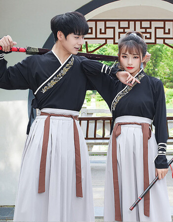 汉服男 古风 学生 中国风套装剑客武侠风情侣装cos服古装公子夏装