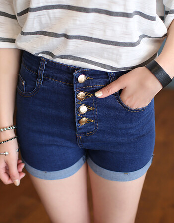 女士高腰修身休牛仔短裤热裤 深蓝色 29【图片 价格 品牌 报价】-京东