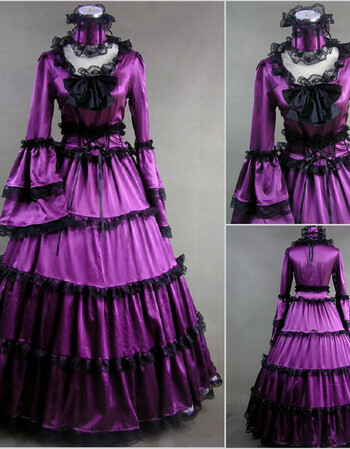 洛丽塔cos礼服裙宫廷芭比lolita 哥特式华丽蕾丝宫廷蛋糕连衣长裙cos