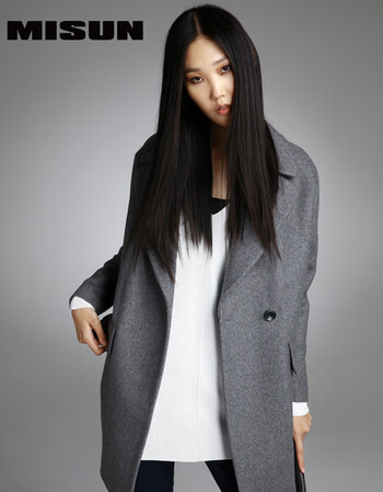 
                                        MISUN/米尚秋冬新款欧洲站小茧型翻驳西服领加厚呢子大衣女 灰色 S                