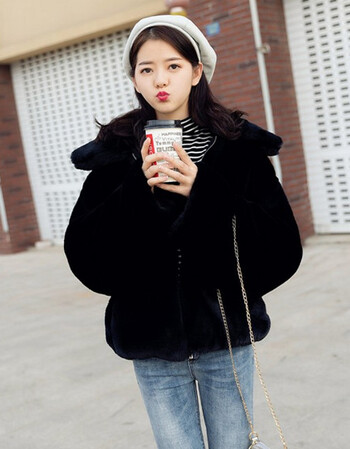 2018秋冬新款韩版加厚保暖仿水貂毛绒仿皮草外套女短款学生休闲夹克