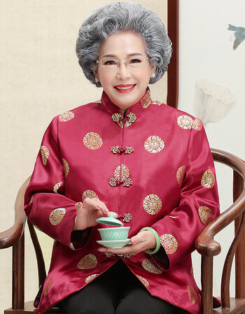 自营 中老年人过寿生日爸爸妈妈中国风情侣唐装老年棉衣服男爷爷装