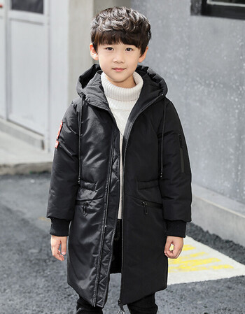 【京东精选】 男童冬季羽绒服2018新款中长款儿童加厚白鸭绒韩版中大