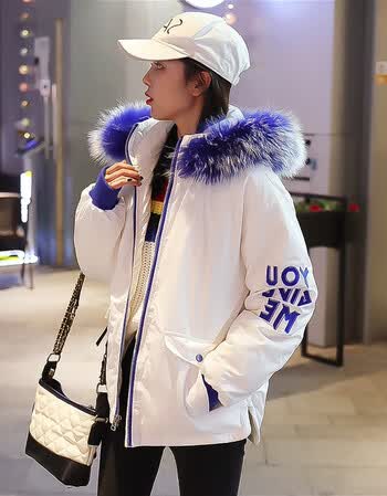 冬工装外套韩版服女短款网红小款派克服 白色 s