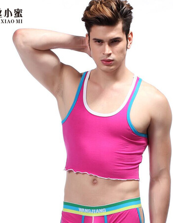 蕾丝小蜜(leisixiaomi) 男士背心 修身短款棉质性感