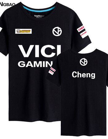 vg战队队服t桖lol游戏s7总决赛队员比赛服纯棉圆领青少年 黑色1 s