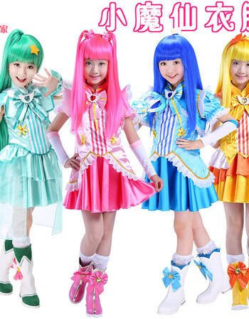 小魔仙套装儿童服装衣服吧啦啦女贝贝公主裙演出服 绿色贝贝全套有