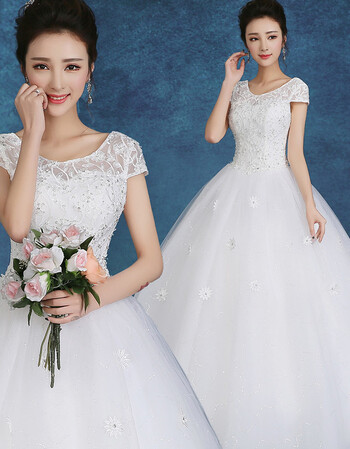 一字包肩圆领婚纱裙孕妇大码简约蕾丝双肩2017新款绑带婚纱结婚 白色