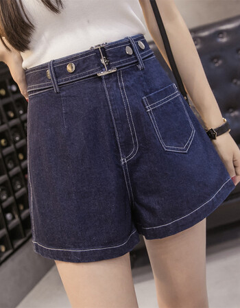 时尚高腰女式牛仔短裤阔腿裤 蓝色 m【图片 价格 品牌 报价】-京东