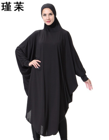 瑾苿 穆斯林阿拉伯女士盖头长袍回族一体服ymd 黑色 m