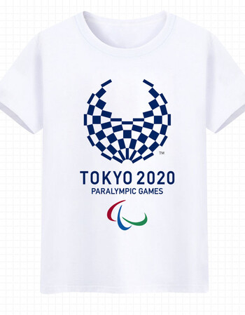 东京2020奥运会夏季男女情侣圆领短袖t恤休闲宽松日常半袖衫 白色2 m
