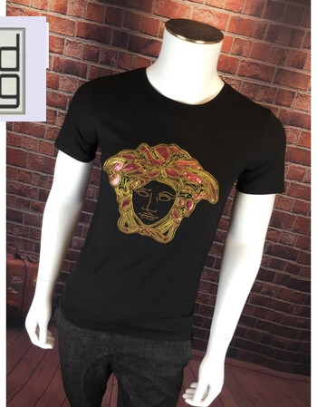 dg潮牌2017春夏新款短袖t恤韩版修身黑白打底衫男 黑色 m