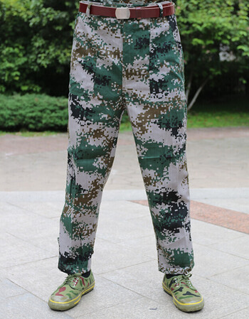 新款学生军训服裤子 学校男女户外拓展训练迷彩长裤加厚耐磨 丛林 165