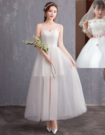 婚纱伴娘服春夏吊带短款森系旅拍清新情侣写真轻婚纱毕业季拍照 魅力