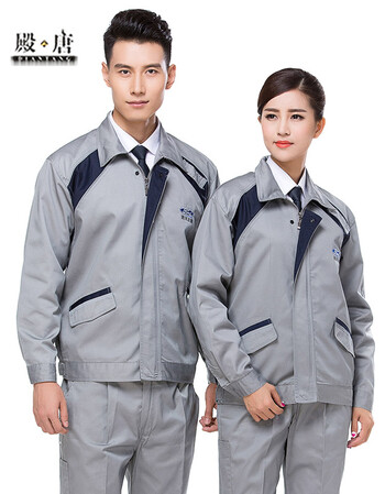 长袖工作服套装 福特机修服装 4s店汽车维修工服 灰色 175_ 5折现价