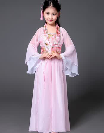 中秋节儿童古装七仙女公主裙元旦古筝演出服唐装汉服唐朝贵妃女童sn