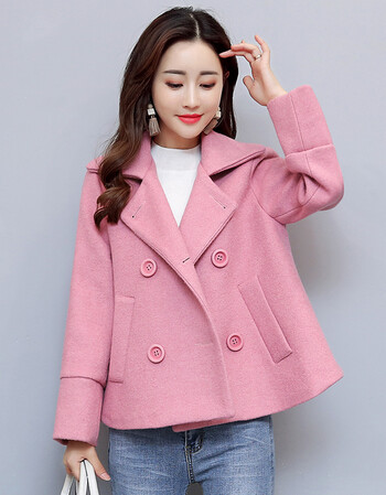 2019秋冬装呢子大衣短款韩版修身羊毛小香风妮子斗篷毛呢外套女潮