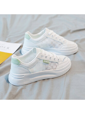 大东dusto小白鞋女夏厚底2023年新款夏季薄款网面透气白色运动板鞋子