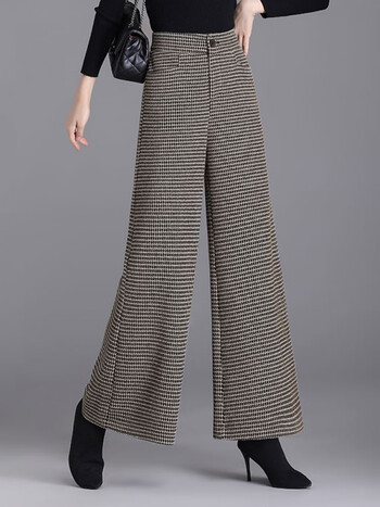 女士休闲裤>pierrecardin>pierrecardin千鸟格毛呢裙裤女冬季2023年