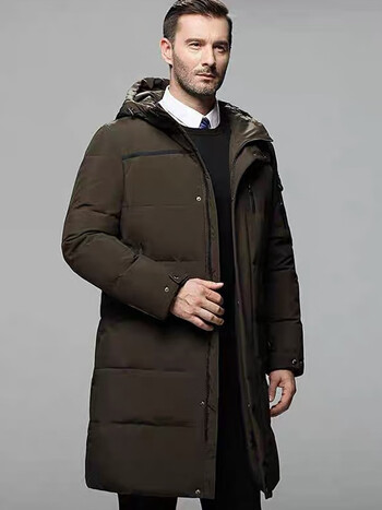 羽绒服男冬季加厚工装反季清仓品牌正品中老年连帽中长款保866深棕色