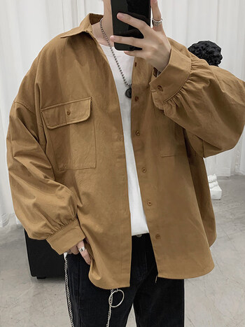 津谨岸定森18岁20岁高中生大学生男生穿的2020新款衬衫痞帅男很仙的