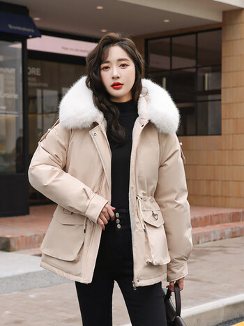 墨姿岚短款2023新款冬季棉衣女派克服加绒加厚韩版羽绒棉服棉袄外套