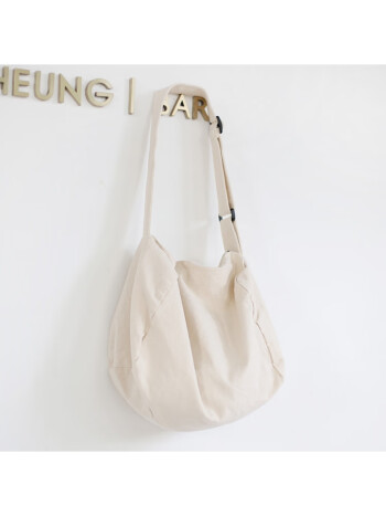 金盾kindon新款韩版简约学生帆布包休闲森系文艺单肩布袋纯色拉链斜