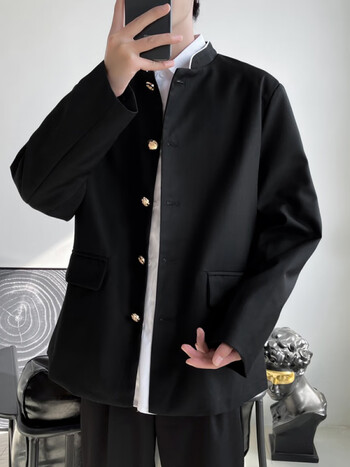 男热血高校服法式情侣外套高级感设计感dk制服西装男jk小西服黑色2xl